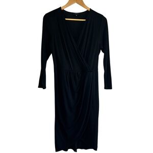 Babaton faux wrap dress silky viscose long sleeve, size M excellent condition